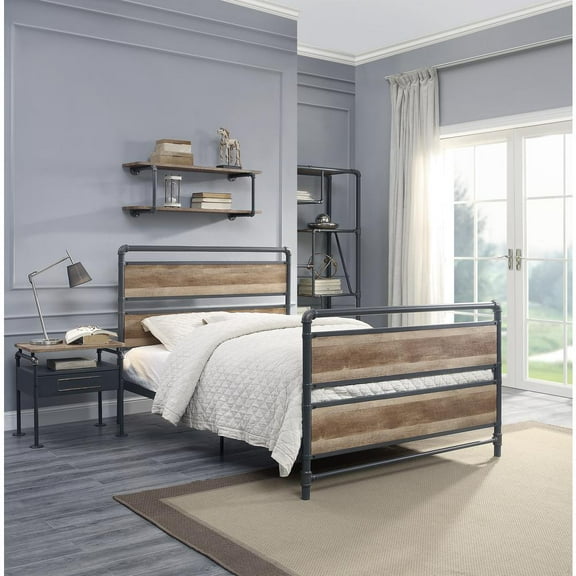 ACME Brantley Full Bed in Antique Oak and Sandy Gray