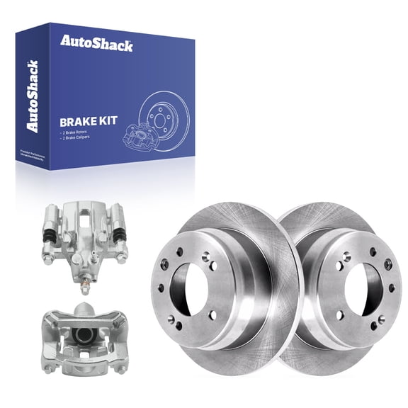 AutoShack Rear Solid Brake Rotors   Calipers 4-PC Brake Kit Replacement for 2011-2016 Kia Sportage 2010-2015 Hyundai Tucson 10.31" (262 mm)