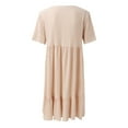 thumbnail image 6 of Tshirt Dress Women Summer Short Sleeve V Neck Loose Fit Ruffle Casual Flowy Midi Dresses T Shirt Dresses for Women, 6 of 8