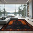 thumbnail image 2 of ODIKA 8'x10' Washable Area Rug Durable, Non-Slip Mansion Spooky Bats Gothic Skull Motif Halloween Eerie Haunted Playful for Living Room, Under Sectional, Family, 2 of 7