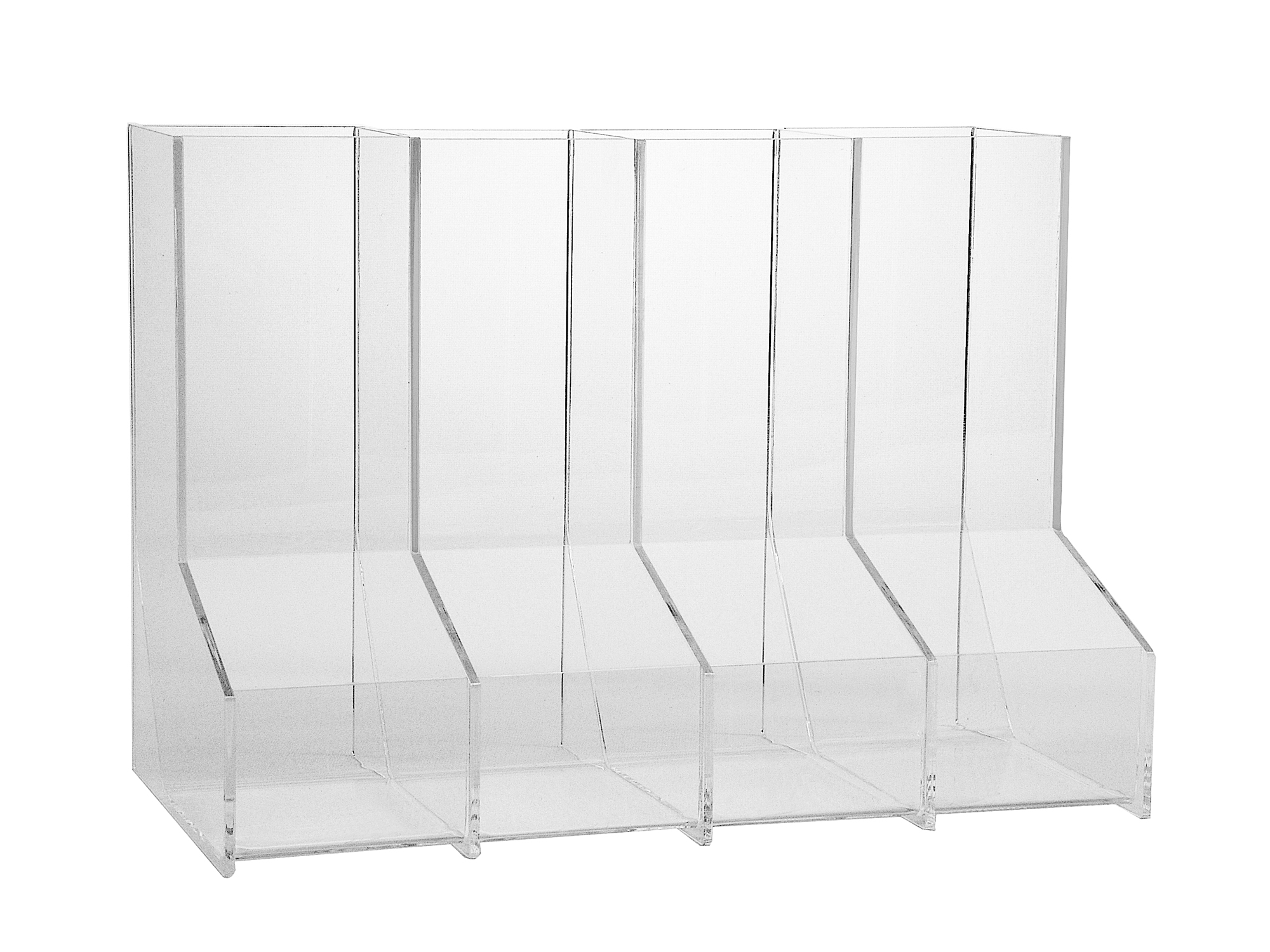 Four Bin Bulk Dispenser for Packaged Goods Open Top Gravity Feed Bulk