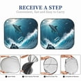 thumbnail image 5 of Kdxio Ice Blue Ocean Cute Dolphin A Print 2-Piece Sun Shade Front Windshield - Foldable Car Front Window Sunshades for Most Sedans SUV Truck, 5 of 6