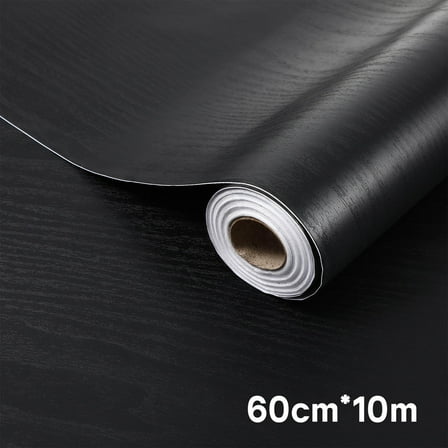 STRANDCHIC 1 Roll Adhesive Wallpaper Black for Simple Living Room Decoration
