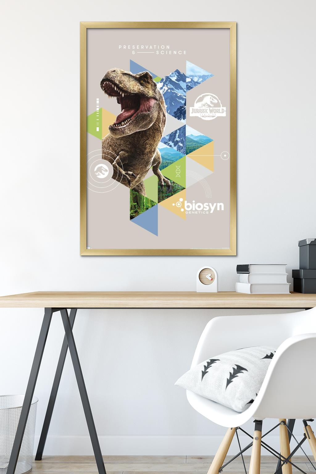 Jurassic World: Dominion - T-Rex Wall Poster, 22.375" x 34" Framed