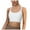 White, variant on COMVALUE Women's Square Scoop Neck Sports Bra Thin Strap Padded Low Impact Yoga Bra Wireless Workout Crop Top (Coffee, XXL)