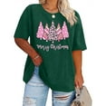 thumbnail image 2 of Plus Size Women's Christmas Print Loose Crew Neck T Shirt Holiday Graphic Top For Comfortable Casual Wear, 2 of 3
