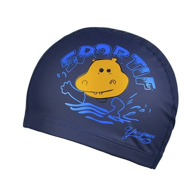 XASZHN Bonnet de Bain en PU pour Enfants avec Dessins Animés et Bonnet de Bain en Similicuir Confortable pour Garçons et Filles Rose Vif Taille Unique
