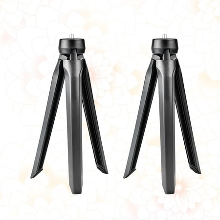 LEORX 2Pcs Live Streaming Tripod Phone Holder with Triangular Base for Simple Design Black ABS Mobile Phone Stand