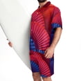 thumbnail image 3 of Hawaiian Shirt for Men, Mens 2 Piece Outfits, Vacation Outfits for Men, Red Fan Vintage Art Japanese, Mens Matching Shirt and Shorts Set, 3 of 6
