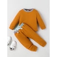 thumbnail image 3 of CIYCuIT Kids Baby Boys Pants Sets Patchwork Crew Neck Long Sleeve Sweatshirts + Long Pants 2Pcs Casual Outfits Toddler Daily Clothes 6M 12M 18M 24M 3T 4T, 3 of 9