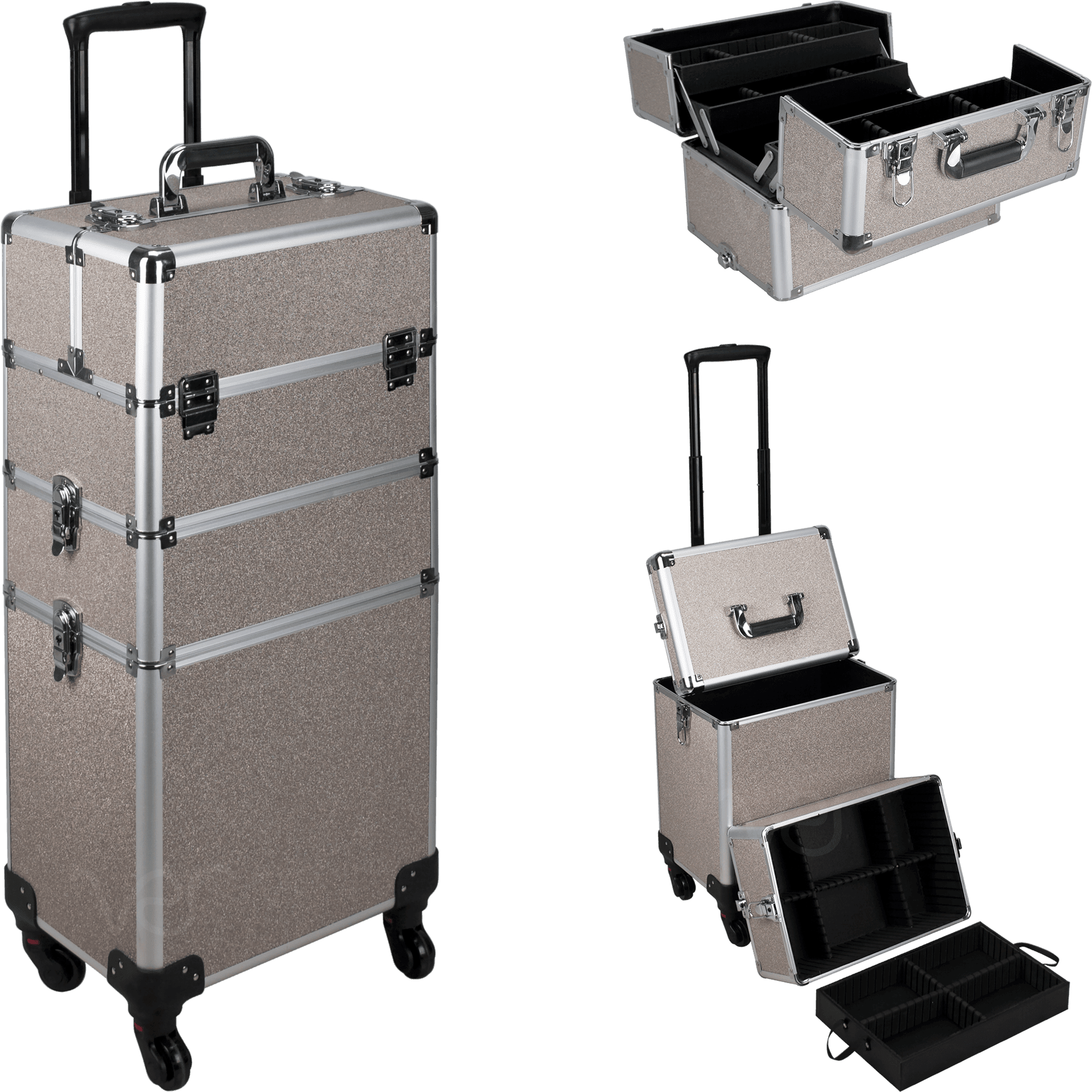 Ver Beauty 7in1 Professional 4 Wheels Removable Rolling Cosmetic