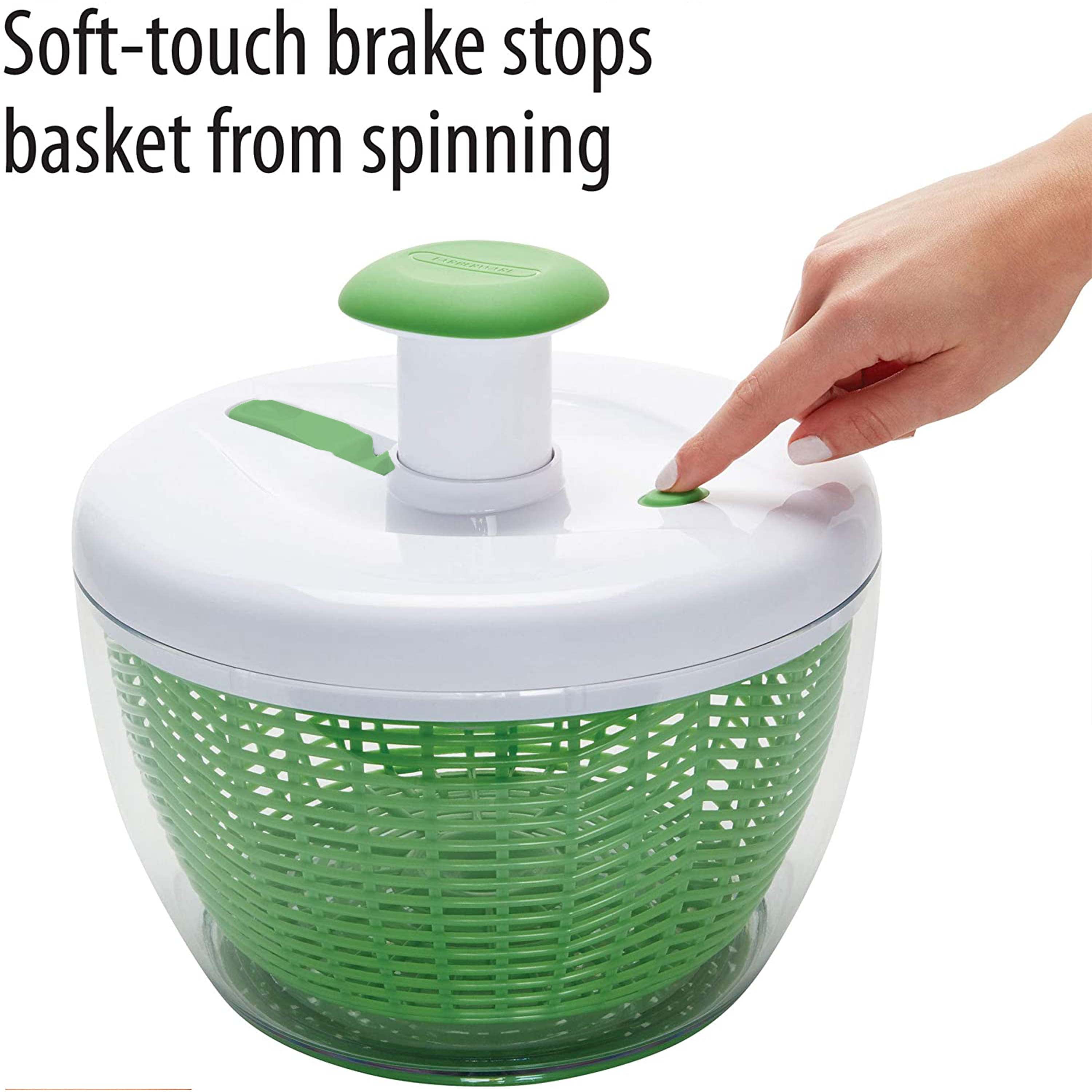 Farberware Professional Plastic 2.4 lb Salad Spinner Green with White Lid 