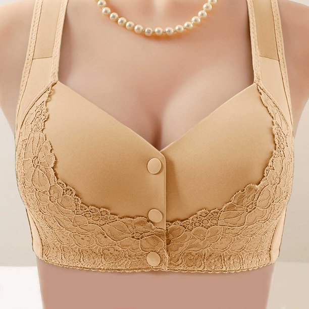 WILLBEST Paquete De Brasier Para Mujer Sujetador De Mujer Con Hebilla Frontal, Borde De Encaje, Sin Aro De Acero, Ajuste Sin Costuras, Para Yoga, Dormir, Talla Grande 2333