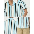 thumbnail image 6 of Lars Amadeus Men's Summer Striped Short Sleeves Beach Hawaiian Shirt, 6 of 6