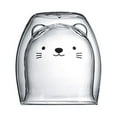 thumbnail image 2 of Vikakiooze 2022 Prevent Scald Cartoon Lovely Double Glass Milk Coffee Cup With Round Mouth, 2 of 7