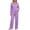 Purple, variant on Ashirexll Womens 2 Piece Outfits Lapel Button Down Long Sleeve Loose Top with Matching Pants Casual Winter Set