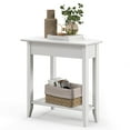 thumbnail image 1 of Gymax 2-Tier End Table Irregular Narrow Sofa Side Nightstand w/ Storage Shelf White, 1 of 9