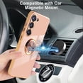 thumbnail image 4 of ORUYROP for Samsung Galaxy S23 Plus Case with Screen Protector, Built-in 363 Rotation Ring Holder Magnetic Stand, Luxury Shiny Plating Edge Shockproof Electroplated Protective Cover (Pink/Gold, 4 of 7