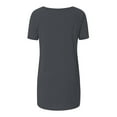 thumbnail image 6 of Oversized Shirts for Women Cotton Tshirts Shirts for Women Women’s Tops Plus Size Women's T-ShirtsLong Sleeve Printed Casual FashionDark GrayXXL, 6 of 6