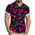 thumbnail image 1 of TaTaai Men's Valentine's Day Print Shirt, Short Sleeve Button Down Casual Blouse, Romantic Gift Top Gift, 1 of 5