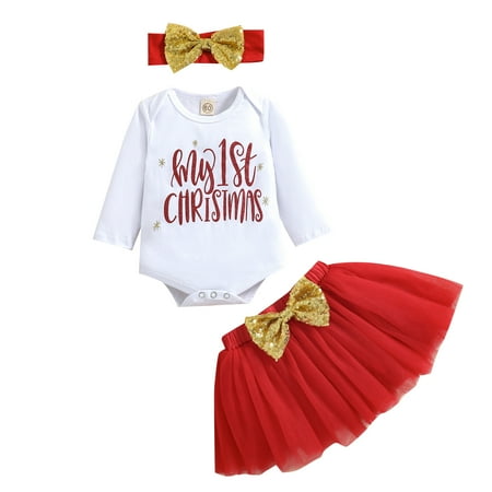 

GuliriFei Girls Clothes Set Letters Print Romper Red Yarn Skirt and Headdress