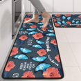 thumbnail image 2 of Kitchen Rugs Sets Of 2,Pioneer Flower Floral Print Pattern Anti Fatigue Kitchen Mat Rugs Non Slip Washable,Decorative Kitchen Floor Mats for Kitchen,Sink,Laundry,17"x47"+17"x47", 2 of 5