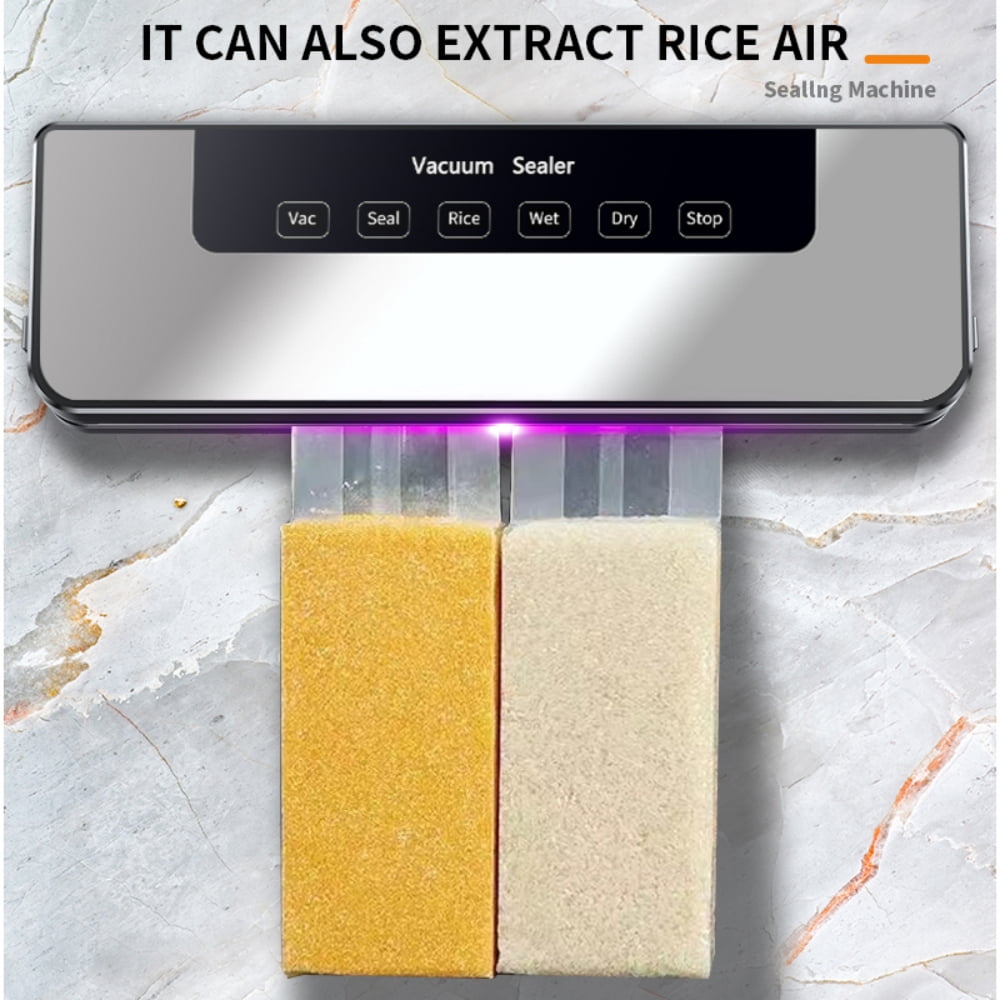Food Vacuum Sealer Machine, 65Kpa Food Sealer Machines Automatic Dry/Wet Modes with 10Pcs Food Storage Vacuum Rolls Bag