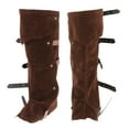 thumbnail image 4 of QccHieUs Boot Covers Soldier Costume Accessories Medieval Gaiters PU Costume Boots Covers Brown, 4 of 8