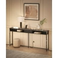 thumbnail image 2 of Narrow Console Table 70.9" with 2 Outlet and 2 USB Ports Sofa Table with Charging Station Long Entryway Table for Hallway Living Room Black, 2 of 7