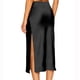 thumbnail image 4 of Falda midi de satén con abertura y cintura alta para mujer - Cintura elástica, color liso - S-XL, 4 of 6