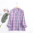 thumbnail image 3 of Womens Pajama Sets 2 Piece Cotton Plaid Pjs Long Sleeve Sleepwear Christmas Button Down Lounge Set, 3 of 9