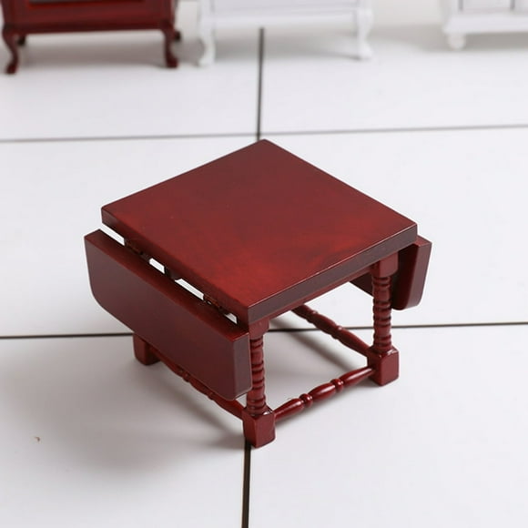 SUTENGDA Small Table Dining Tables Handmade Model Child 12.3X7.8CM Brown