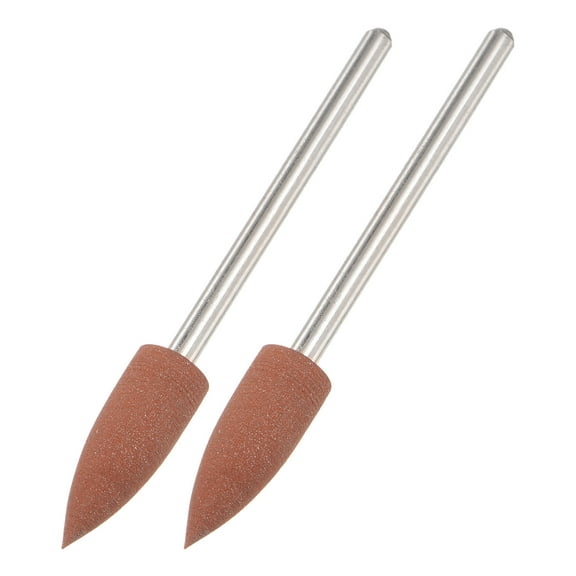 2 Pack Silicone Rubber Grinding Buffing Wheels 80 Grits 6mm Dia Pointed Polishing Head