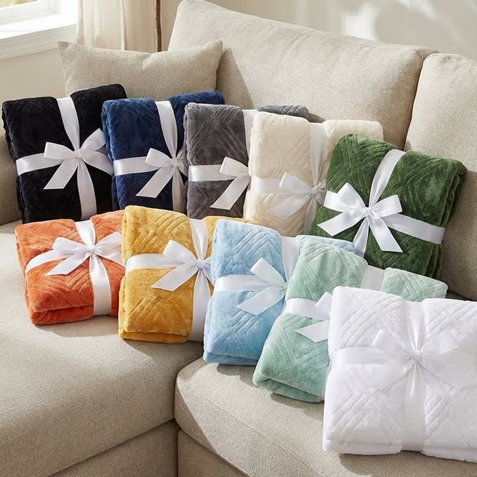 Superior Alaska Diamond Fleece Blanket 90" x 106", Lightweight Soft Bed Blankets, King Size, Rust