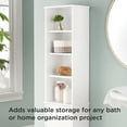 Mainstays Bathroom Storage Linen Tower with Concealed Storage and Four