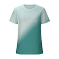thumbnail image 4 of FAIWAD Tuniques à Manches Courtes pour Femmes, Hauts Basiques Dégradés à Col Rond, T-Shirts Amples, Blouse Décontractée Légère, Tee, 4 of 6