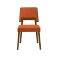 thumbnail image 4 of Channell Wood Dining Chair in Walnut Finish with Orange Fabric - Set of 6, 4 of 14