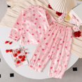 thumbnail image 6 of MUXiin Girls Pajama Sets Size 6 Long Sleeve Long Pants Floral Print Comfortable Sleepwear Loungewear Soft Breathable Loose Fit Home Wear for Kids,2-3 Years,Light Pink, 6 of 9