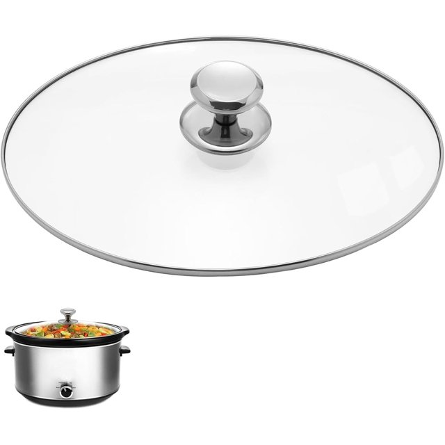 Oval Glass Lid 7 Quart Replacement for Crock Pot 7qt Slow Cooker for Slow Cooker scv700-s-br SCV700, 33474G, SCV700SS, SCV700-KC Replacement Oval 7 Quart Lids