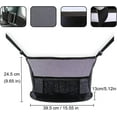 thumbnail image 2 of Car Net Pocket Handbag Holder, Kvago 1 Pc Car Mesh Organizer Between Front Seats, Hanging Car Storage Organizer for Handbag Purse, Car Accessories for Women and Men, Pet / Kids Car Barrier (Black), 2 of 8