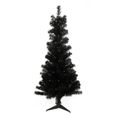Northlight Seasonal 4 Black Artificial Christmas Tree With 100 Clear Lights Stand And Tinsel Northlight Seasonal 4 Black Artificial Christmas Tree With 100 Clear Lights Stand And Tinsel