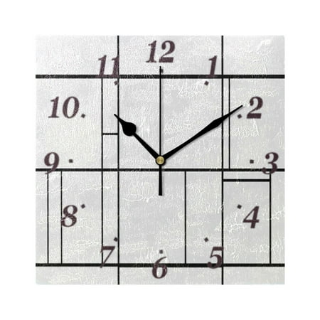 Geometric Layout Design Wall Clock Square Clock Decoration Creative Clock Dual Use Black Pointer 7.78in
