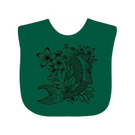 

Inktastic Koi Fish Illustration Black Boys or Girls Baby Bib