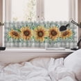 thumbnail image 5 of Summer Fall Sunflower Eucalyptus Leaves Kitchen Curtains Valance 54x18, Buffalo Plaid Check Short Window Topper Rod Pocket, Seasonal Spring Farmhouse Home Living Room Bedroom Bathroom Decor, 5 of 6