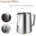 thumbnail image 2 of Naler 20 oz Milk Frothing Pitcher Milk Coffee Creamer Frother Stainless Steel Steamer Cup & Latte Art Pen, 2 of 8
