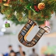 thumbnail image 1 of 2D Acrylic Christmas Double Print Pendant with English Letter Bookshelf Modeling for Festive, 1 of 6