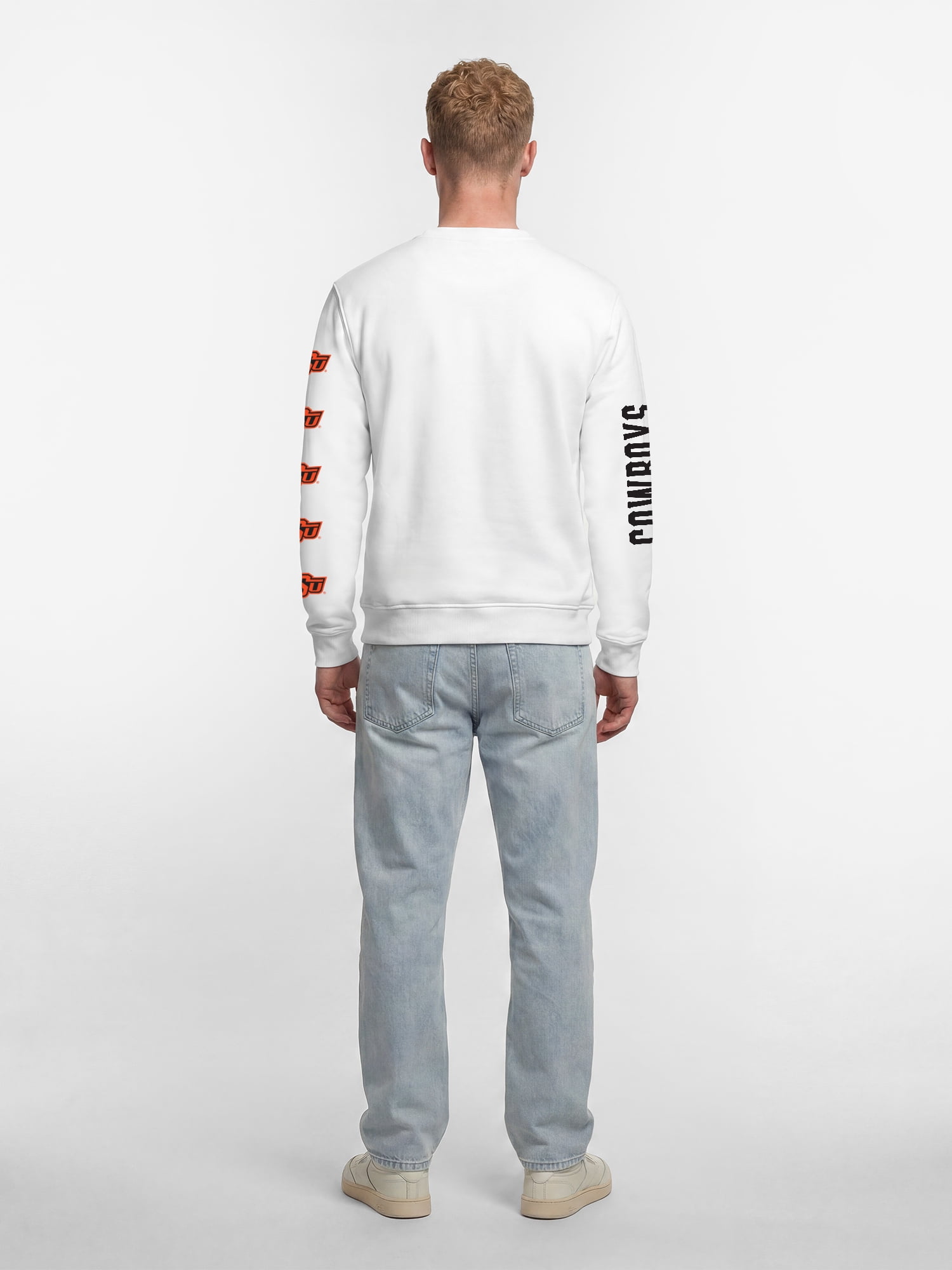 Oklahoma State Cowboys Reebok Mens White Crew Sweatshirt