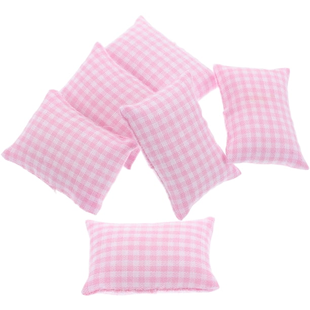 6 almohadas en miniatura para casa de muñecas, escala 1:12, cojín de sofá simulado en miniatura, modelo de mueble, juguete para casa de muñecas, sofá cama, accesorios de decoración