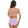 thumbnail image 5 of KPOPLK Bathing Suits for Women High Waisted Bikini Sets Two Piece Swimsuits Solid Bikini Swimwear(S,Light Purple), 5 of 9