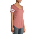 thumbnail image 6 of No Boundaries Juniors' Varsity Stripe V-Neck Pocket T-Shirt, 6 of 11